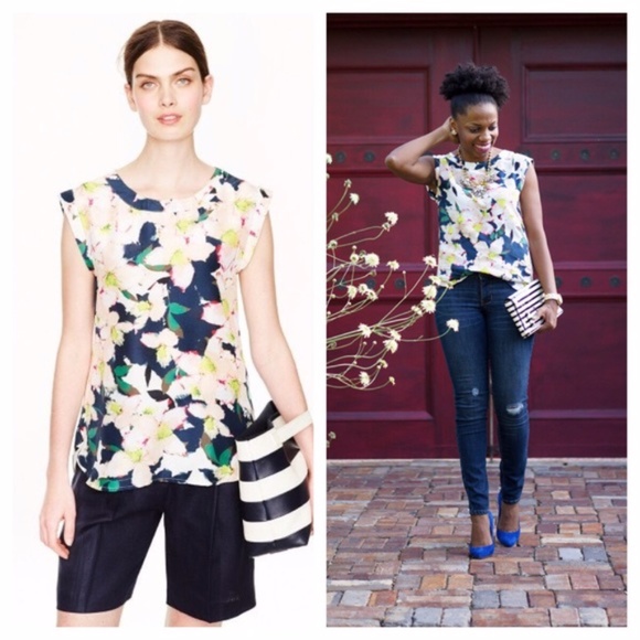 J.Crew Cove Floral Sleeveless Blouse - Picture 1 of 3